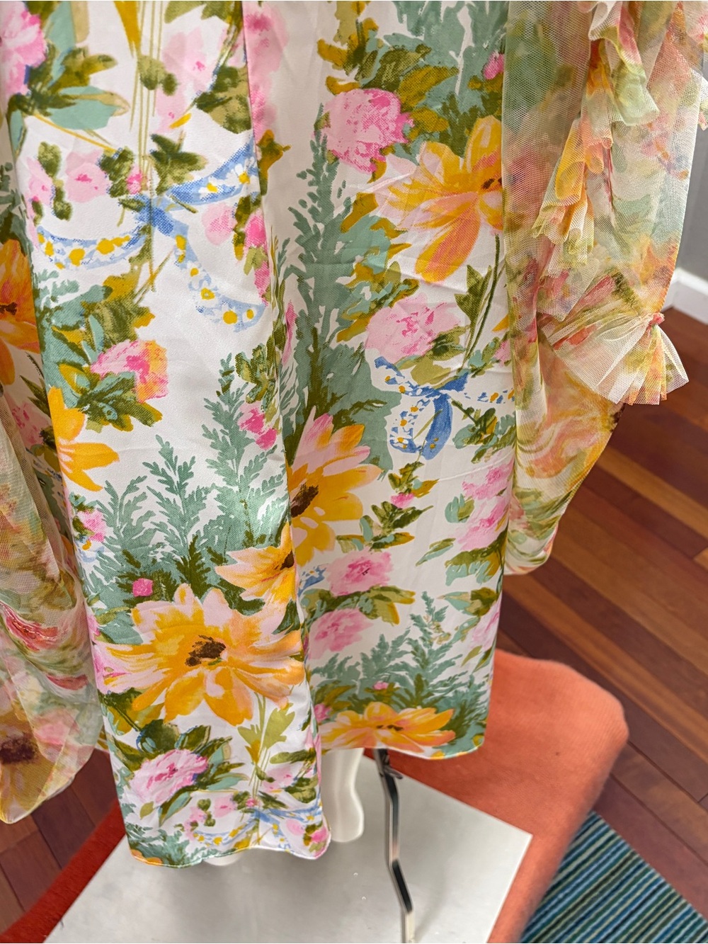 Needle & Thread Pastel Floral Tiered Ruffle Maxi Dress - Size 14 - Picture 8 of 13